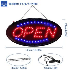 Ultra Bright LED Neon Open Sign  Normal Lighting Store Business Sign Animated Motion (Color: Black)