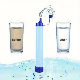 Essential Personal Water Filter For Hiking, Camping And RV Travel Emergency Preparedness (Color: Blue)